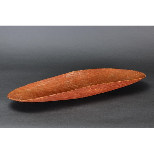 42 - CENTRAL AUSTRALIAN COOLAMON, NORTHERN TERRITORY, Carved and engraved wood and natural pigment (with ... 