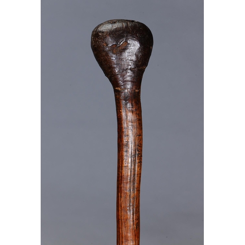 58 - EARLY BULBOUS CLUB, NORTHERN FLINDERS RANGES, SOUTH AUSTRALIA, Carved and engraved hardwood (with cu... 
