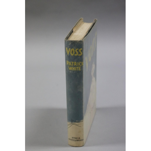 15 - Patrick White, 'Voss', 1st UK edition, published by Eyre & Spottiswoode, London, 1957. Purchased fro... 