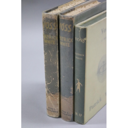 16 - Three early editions of 'Voss' by Patrick White. In dust covers. Wolf was a friend to the author and... 