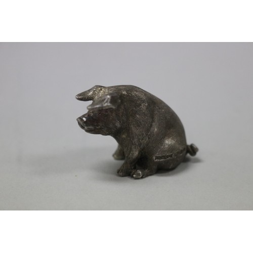 30 - Three Little Pigs,  novelty cast sterling silver seated pigs, marked for London, Charles Fredrick Ha... 