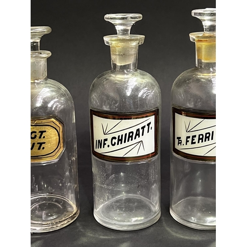 23 - Eight chemist jars, approx 22cm H and shorter (8)