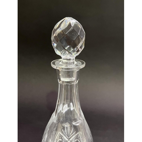25 - Bohemian crystal liqueur set, approx 32cm H and shorter (7)