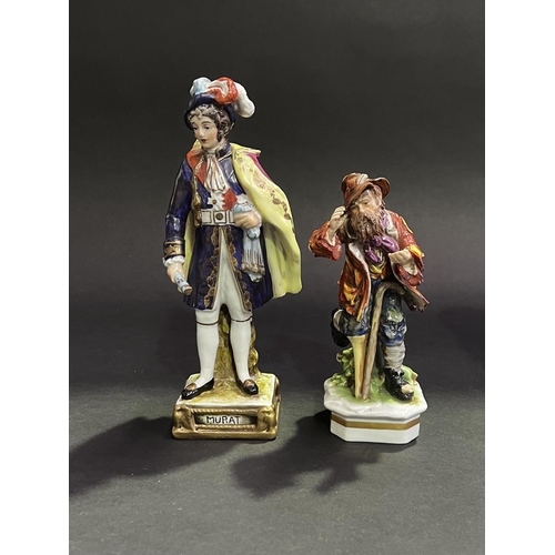 27 - Two vintage figures Murat and a pauper, approx 24cm H and shorter (2)