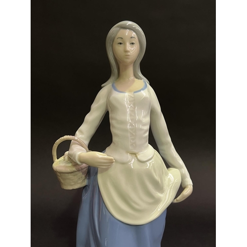 28 - Rex porcelain peasant girl figure, approx 36cm H