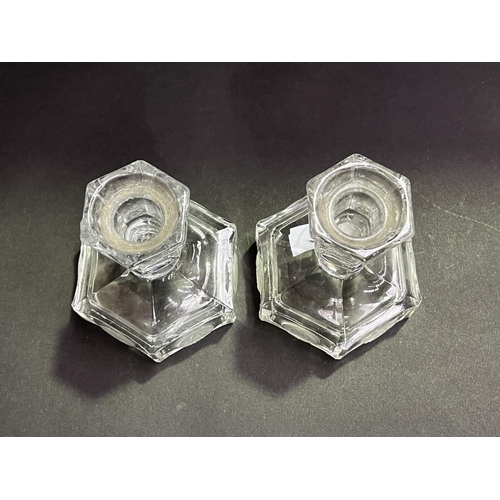 31 - Vintage Avon 91st anniversary candle holders , each approx 12cm H (2)