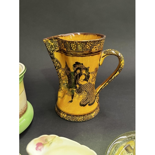 33 - Assortment of Royal Doulton to include vases, jug, bowl, creamer, sugar, etc,  Morrisian , Dutch Har... 