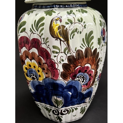 39 - Italian hand painted lidded jar, approx 39cm H