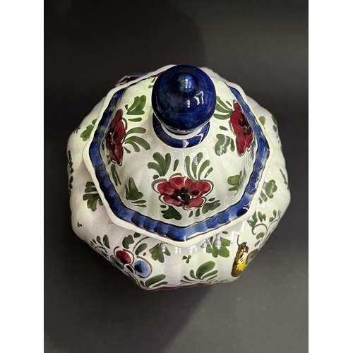 39 - Italian hand painted lidded jar, approx 39cm H