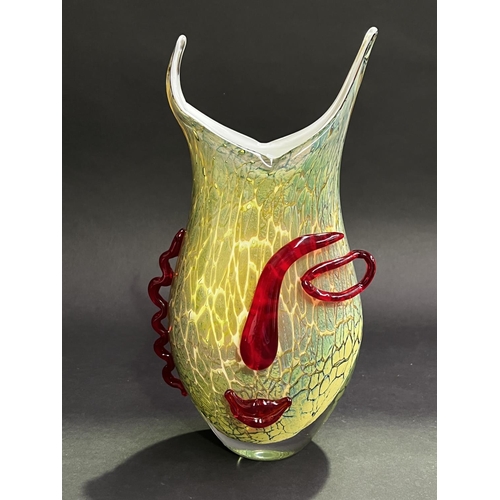 41 - Art glass vase, approx 35cm H