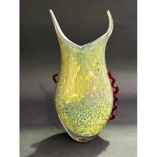 41 - Art glass vase, approx 35cm H