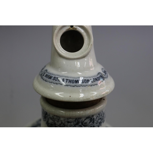 3007 - Antique blue and white S. MAW and Son Inhaler, approx 26cm H