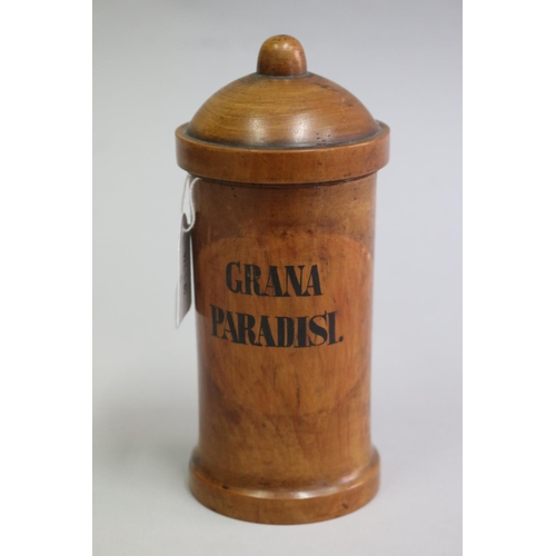 3021 - Antique Treen Grana Paradist jar, approx 18cm H
