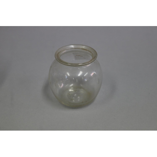 3023 - Two Antique clear glass cupping bowls, approx 10cm H x 10cm Dia and smaller (2)
