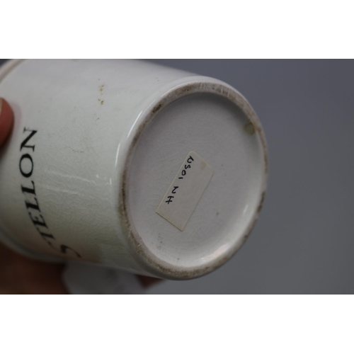 3025 - Antique Ironstone Stellon denture advertising lidded pot, approx 9cm H x 9cm Dia