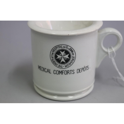 3027 - Two piece ironstone Medical Comforts Depots spittoon, The Order of The Hospital of St John of Jerusa... 