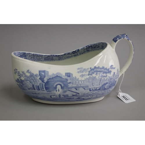 3032 - Antique Copeland and Garrett , New Blanche,  blue and white female travelling urinal pot c1840's, ap... 