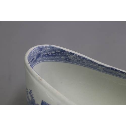 3032 - Antique Copeland and Garrett , New Blanche,  blue and white female travelling urinal pot c1840's, ap... 