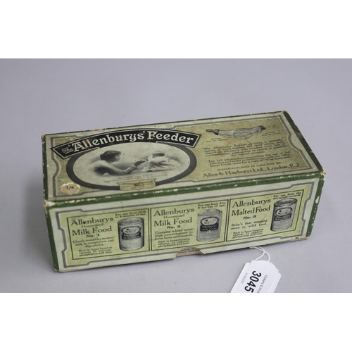 3045 - Boxed English  baby feeder, The Allenburys' Feeder, approx 19cm L