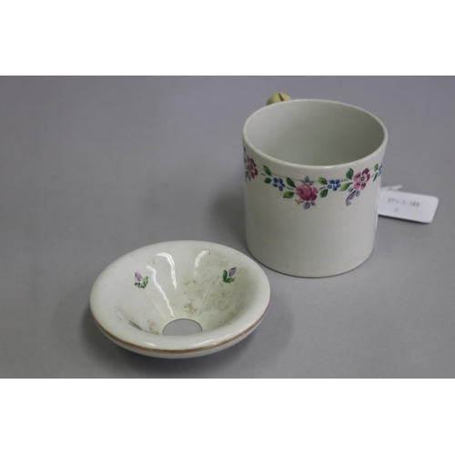 3046 - Antique two piece Chatsworth spittoon, approx 8cm H