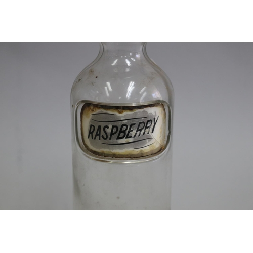 3048 - Single antique American Drug store Rasperry Flavouring, approx 32cm H