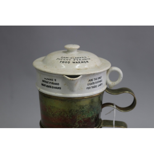 3052 - Antique Clarks patent Pyramid food warmer, approx 31cm H