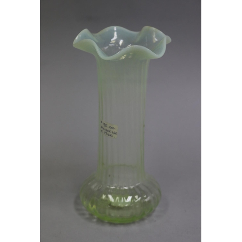 3155 - Antique Stourbridge opalescent vase, purchased from Lauder and Howard 1993, approx 21cm H