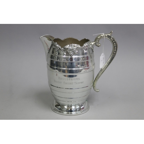 3170 - Silver plate water jug, approx 23cm H