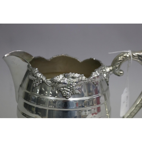 3170 - Silver plate water jug, approx 23cm H