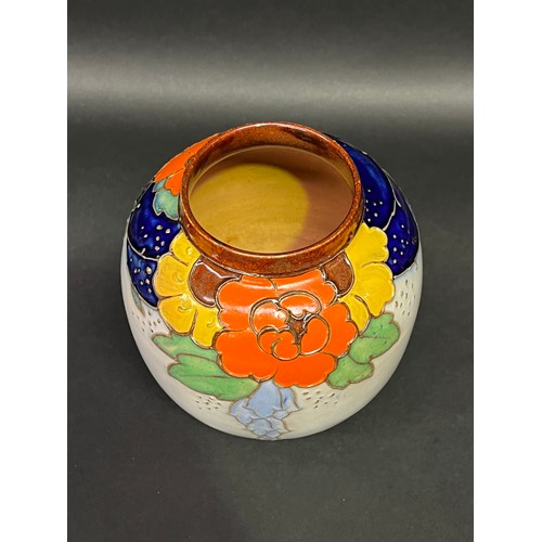 11 - Royal Doulton hand painted vase signed EB, approx 15cm H