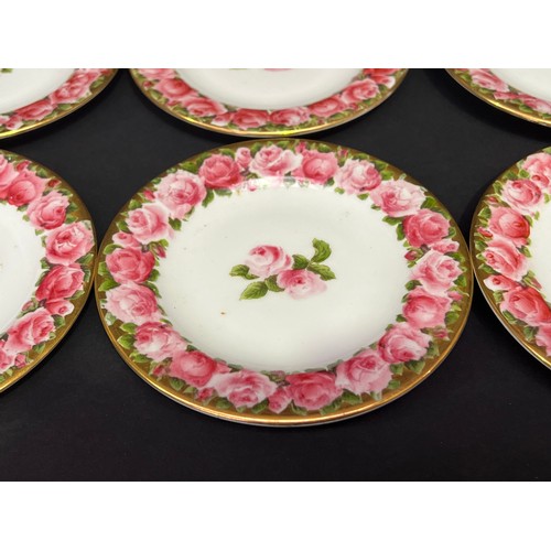 33 - George Jones roses cups, saucers and plates setting for 6