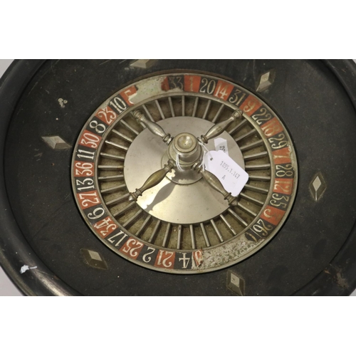 28 - Vintage French roulette wheel, stamped, approx 37cm Dia