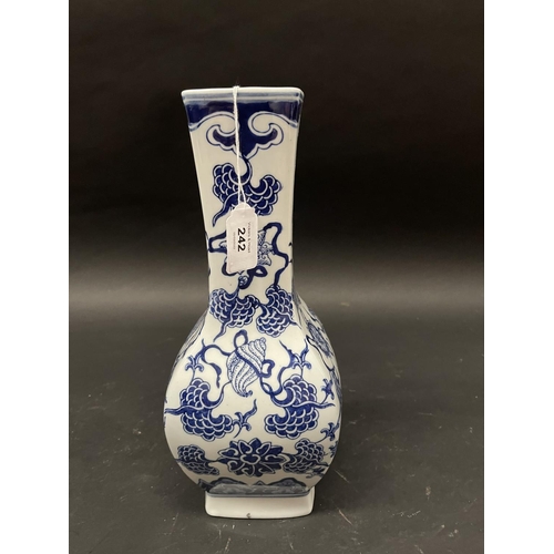 37 - Oriental blue and white vase, approx 31cm H
