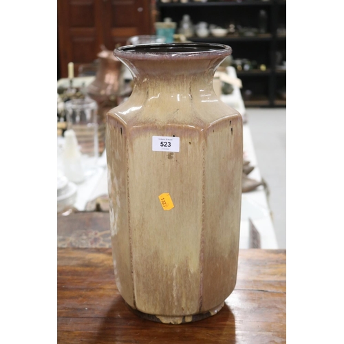 51 - Vintage German vase, Asian style decoration approx 42cm H Glued rim piece