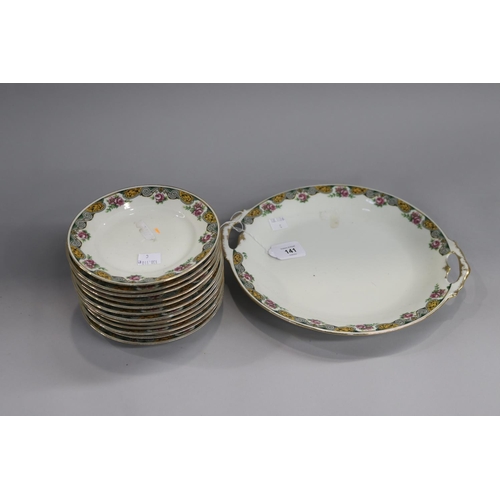 141 - Limoges France, floral decorated dessert service for twelve, approx 29cm W and smaller (13)