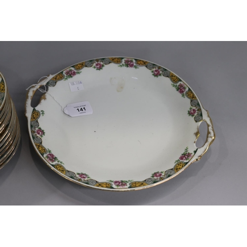 141 - Limoges France, floral decorated dessert service for twelve, approx 29cm W and smaller (13)