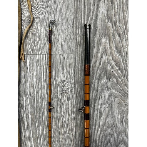 1019 - Rare Foster Bros The Ideal split cane fly fishing rod, in canvas carry slip, approx 168cm L