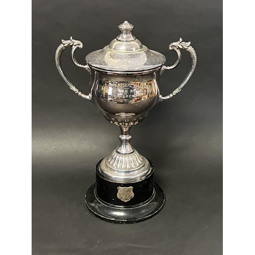 1003 - Australian interest Silver plate Albury Aerial pageant Cup 28/11/31, Won by D.F Collins, approx 41cm