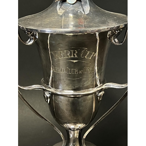 1007 - Australian Interest - The Kerr Cup, Aero club of N.S.W. The cup and cover of Art Nouveau design, wit... 