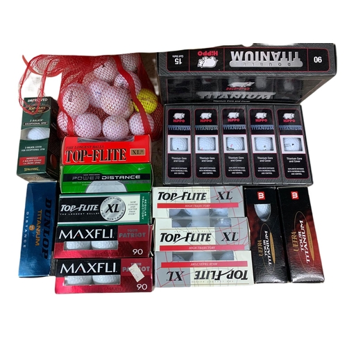 Large quantity of golf balls